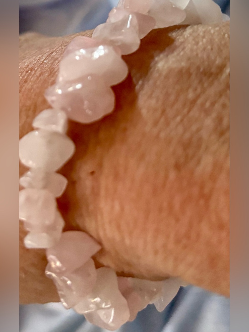 Delicate Rose Quartz Chip Stretch Bracelet - Women Jewelry